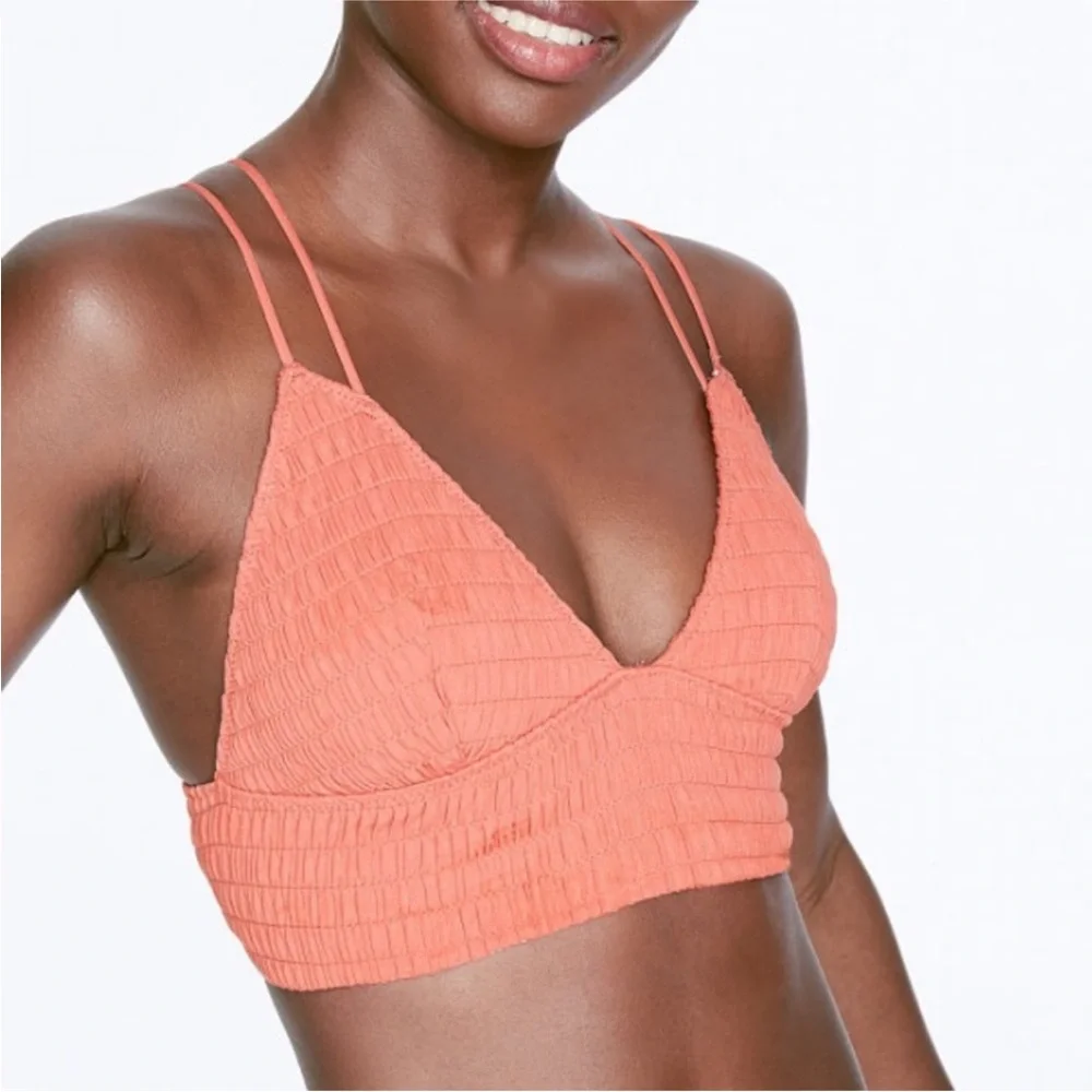 PINK Victoria’s Secret Smocked Bralette in Black Size Medium Women’s - Picture 16 of 17